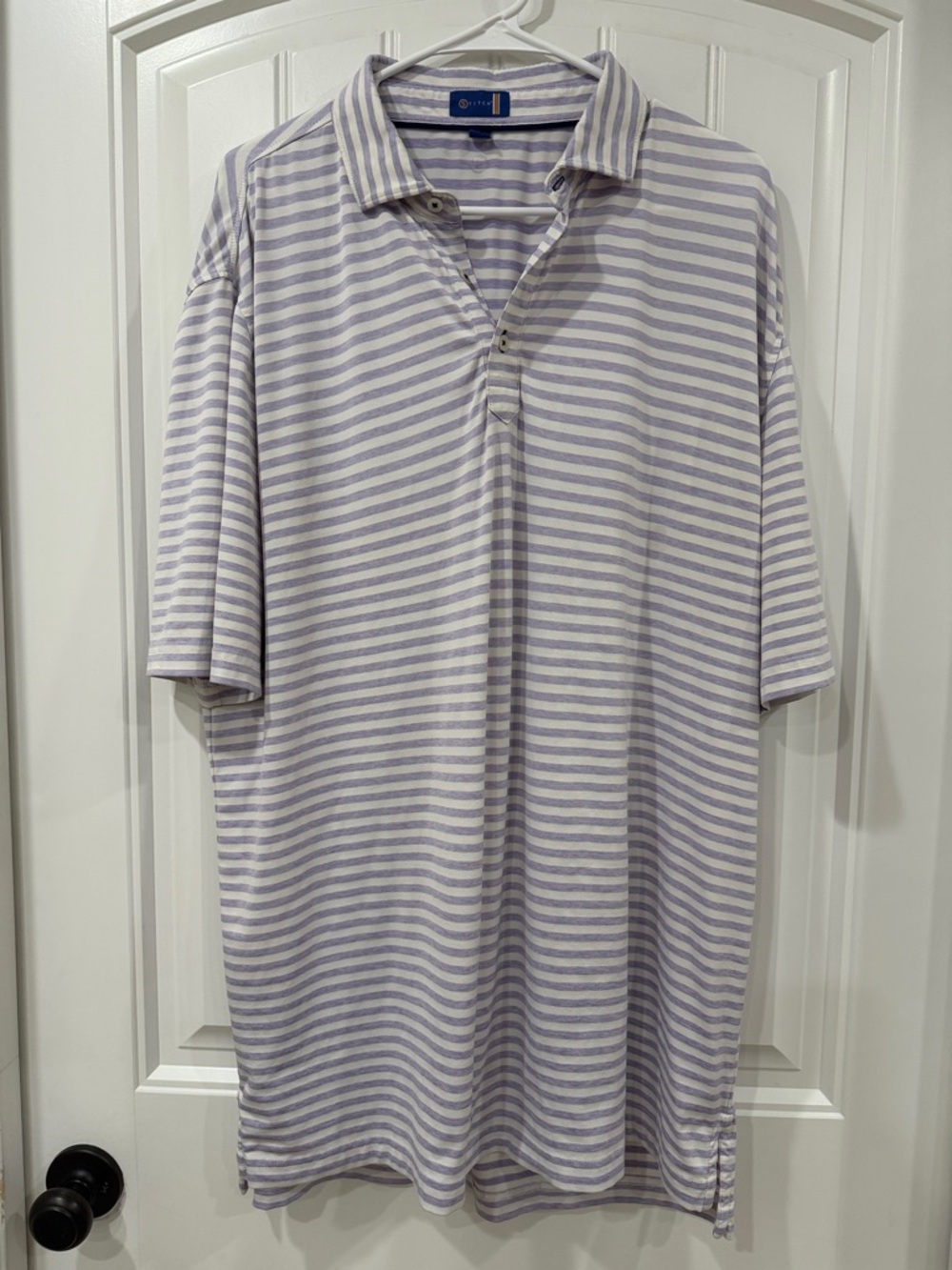 EUC Striped Lavender & White  Golf Polo Shirt
